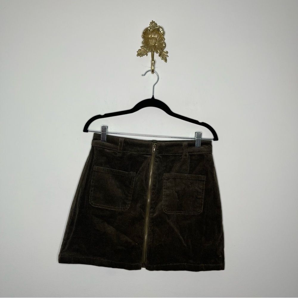 Allie Rose Corduroy Zip Up Mini Skirt M